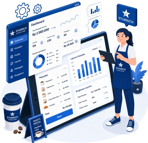 Starrich — aplikasi penjualan kafe dan POS